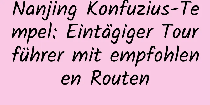 Nanjing Konfuzius-Tempel: Eintägiger Tourführer mit empfohlenen Routen
