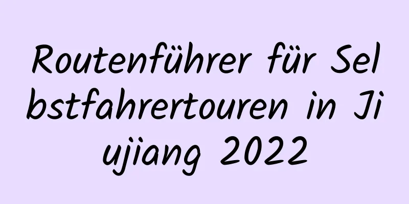 Routenführer für Selbstfahrertouren in Jiujiang 2022