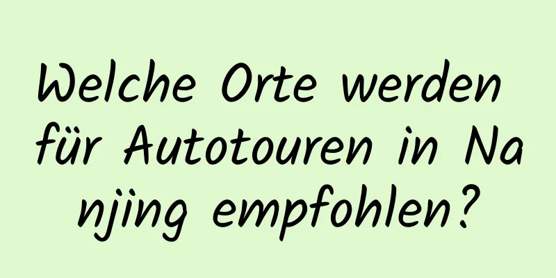 Welche Orte werden für Autotouren in Nanjing empfohlen?