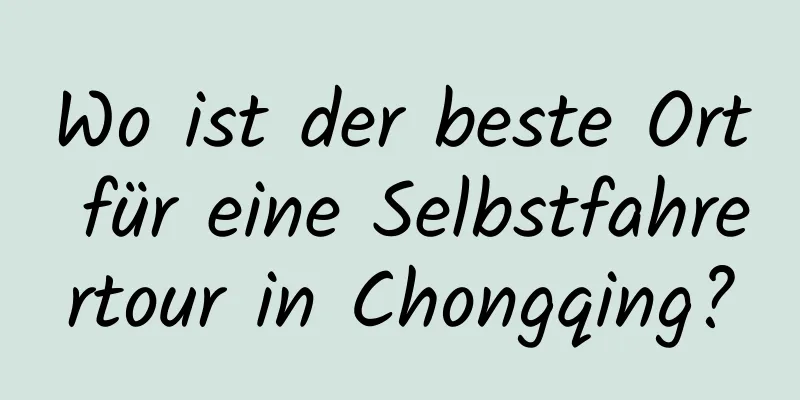 Wo ist der beste Ort für eine Selbstfahrertour in Chongqing?