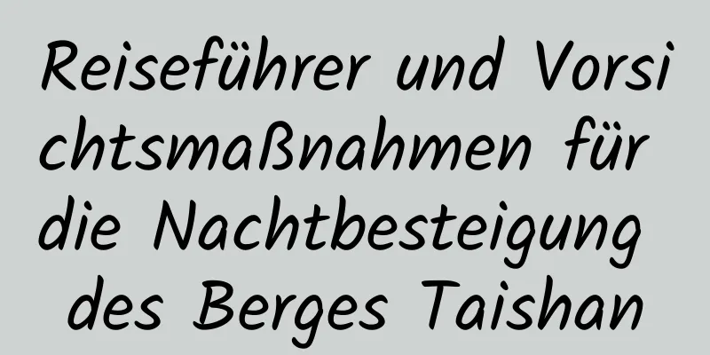 Reiseführer und Vorsichtsmaßnahmen für die Nachtbesteigung des Berges Taishan