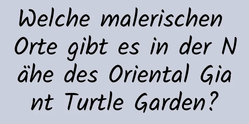 Welche malerischen Orte gibt es in der Nähe des Oriental Giant Turtle Garden?