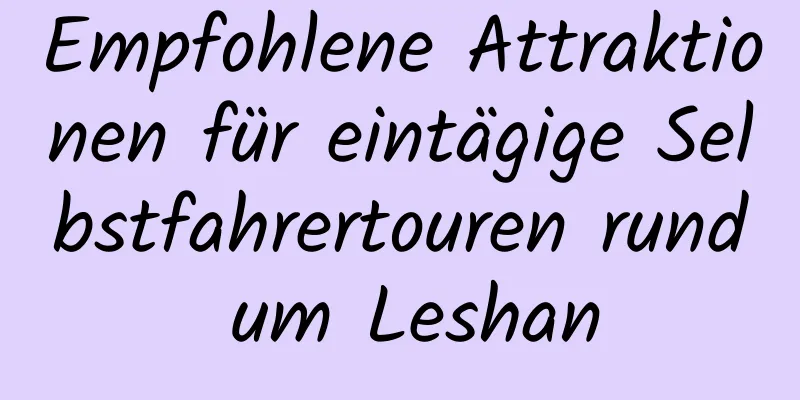 Empfohlene Attraktionen für eintägige Selbstfahrertouren rund um Leshan