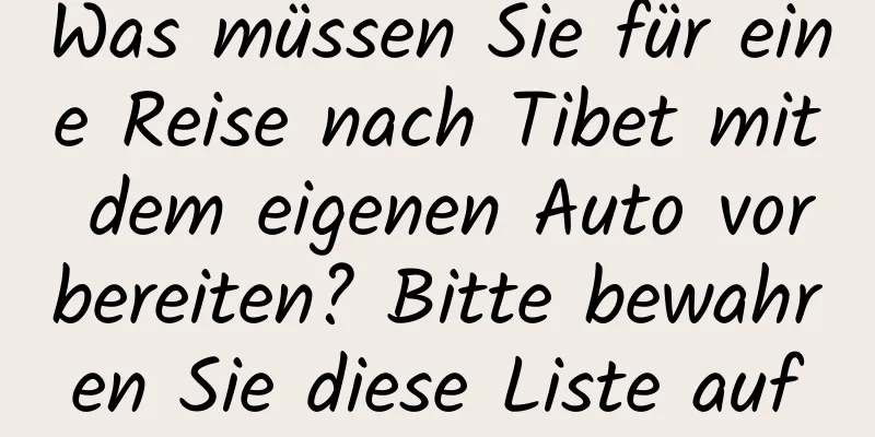 Was müssen Sie für eine Reise nach Tibet mit dem eigenen Auto vorbereiten? Bitte bewahren Sie diese Liste auf