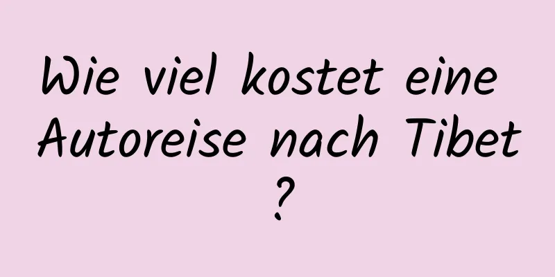 Wie viel kostet eine Autoreise nach Tibet?