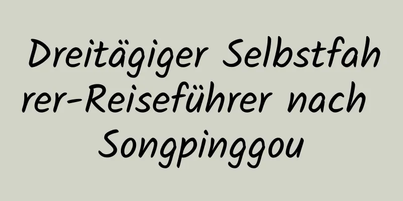 Dreitägiger Selbstfahrer-Reiseführer nach Songpinggou