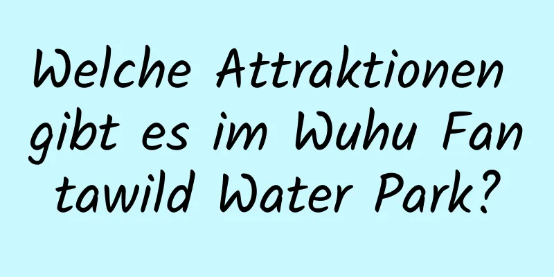 Welche Attraktionen gibt es im Wuhu Fantawild Water Park?