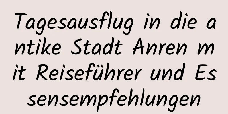 Tagesausflug in die antike Stadt Anren mit Reiseführer und Essensempfehlungen