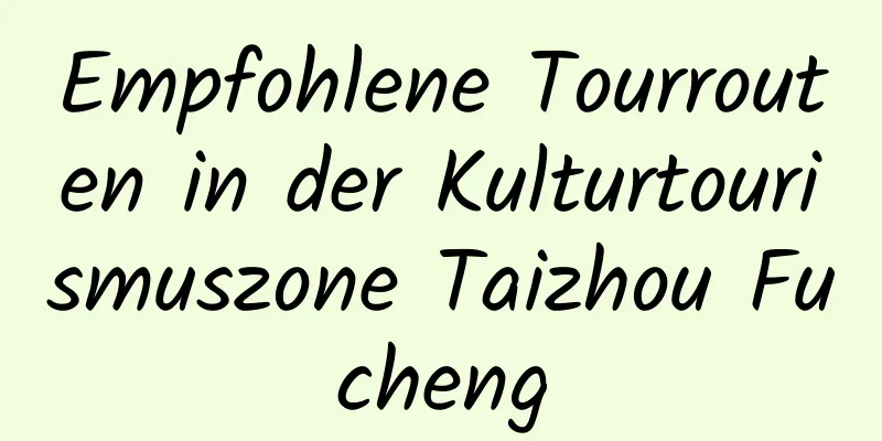 Empfohlene Tourrouten in der Kulturtourismuszone Taizhou Fucheng