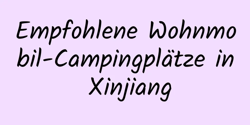 Empfohlene Wohnmobil-Campingplätze in Xinjiang