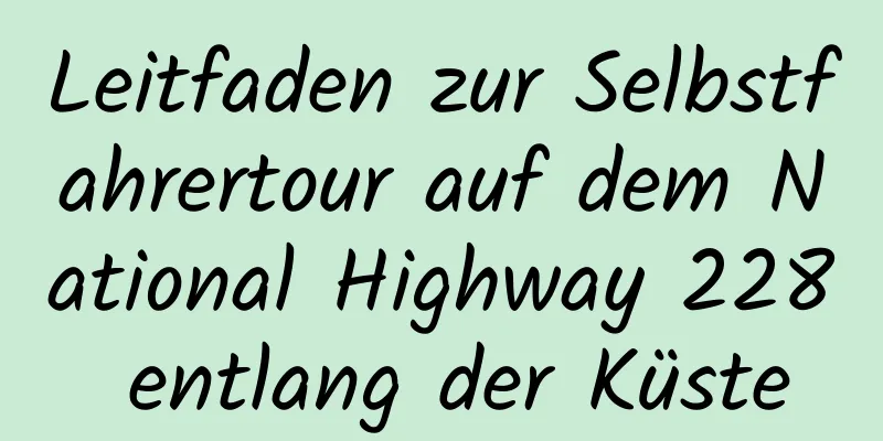 Leitfaden zur Selbstfahrertour auf dem National Highway 228 entlang der Küste