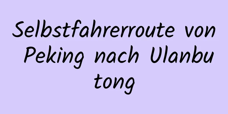 Selbstfahrerroute von Peking nach Ulanbutong