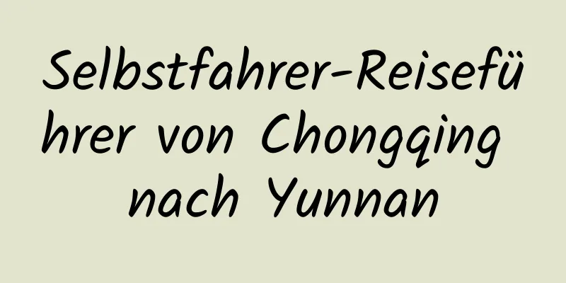 Selbstfahrer-Reiseführer von Chongqing nach Yunnan