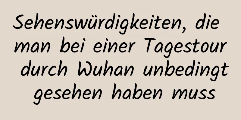 Sehenswürdigkeiten, die man bei einer Tagestour durch Wuhan unbedingt gesehen haben muss