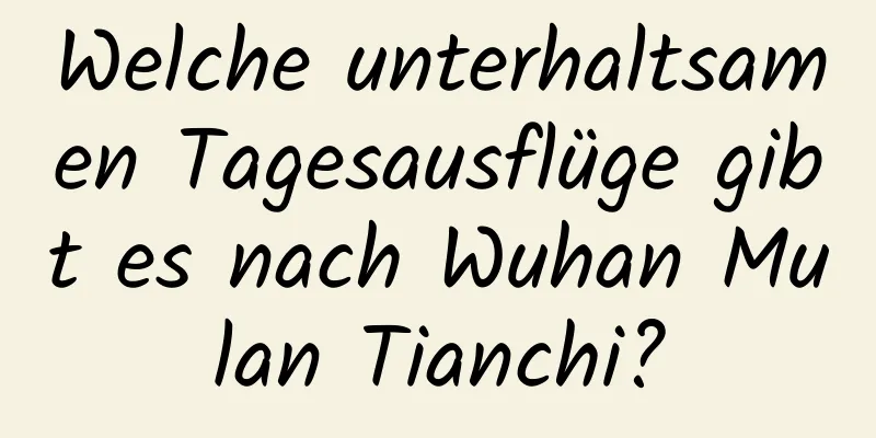 Welche unterhaltsamen Tagesausflüge gibt es nach Wuhan Mulan Tianchi?