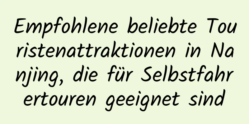 Empfohlene beliebte Touristenattraktionen in Nanjing, die für Selbstfahrertouren geeignet sind