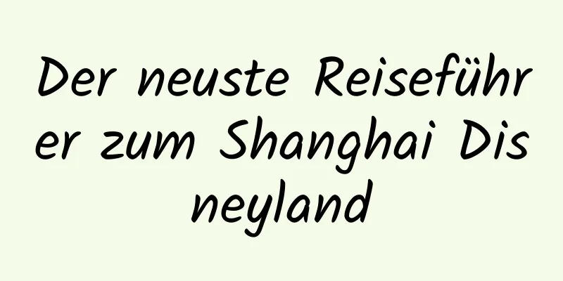 Der neuste Reiseführer zum Shanghai Disneyland