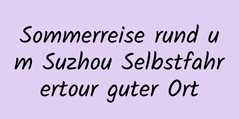 Sommerreise rund um Suzhou Selbstfahrertour guter Ort