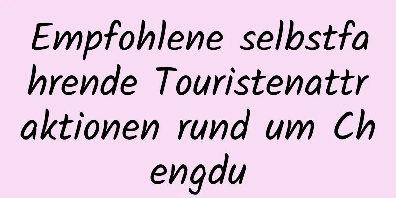 Empfohlene selbstfahrende Touristenattraktionen rund um Chengdu