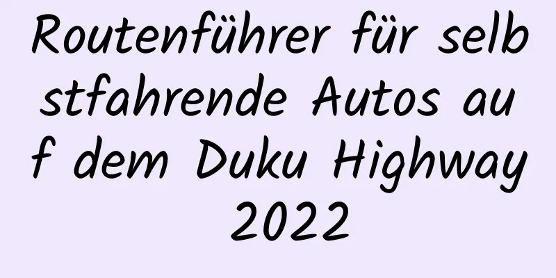 Routenführer für selbstfahrende Autos auf dem Duku Highway 2022