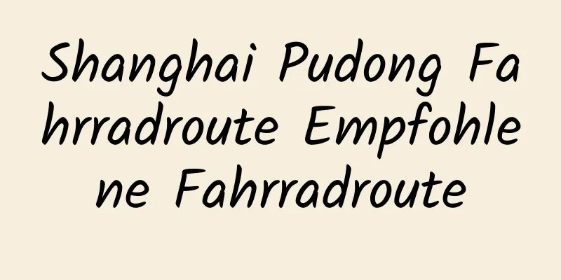 Shanghai Pudong Fahrradroute Empfohlene Fahrradroute