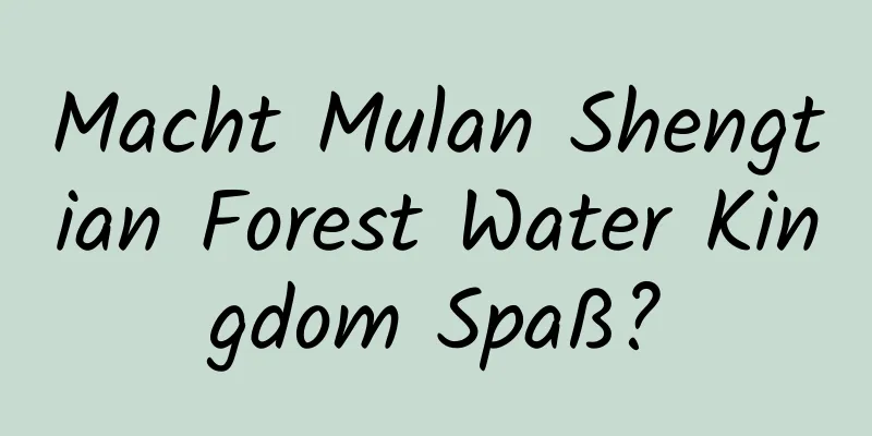 Macht Mulan Shengtian Forest Water Kingdom Spaß?