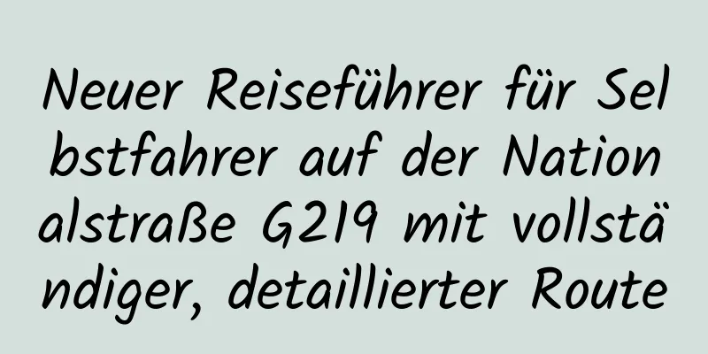 Neuer Reiseführer für Selbstfahrer auf der Nationalstraße G219 mit vollständiger, detaillierter Route