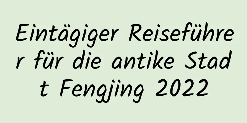 Eintägiger Reiseführer für die antike Stadt Fengjing 2022