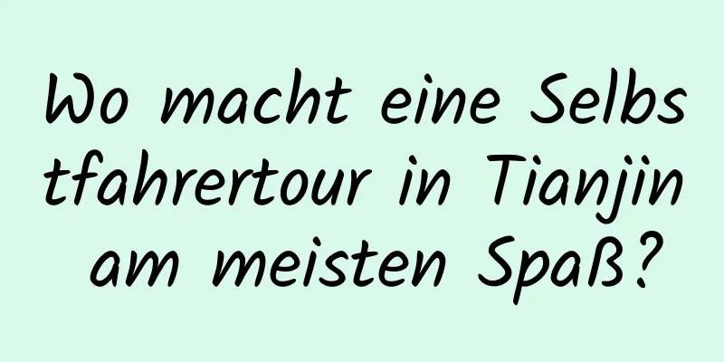 Wo macht eine Selbstfahrertour in Tianjin am meisten Spaß?