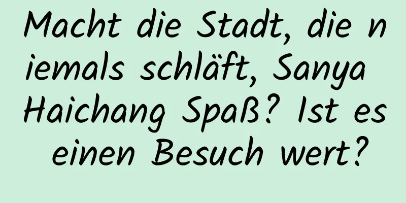 Macht die Stadt, die niemals schläft, Sanya Haichang Spaß? Ist es einen Besuch wert?