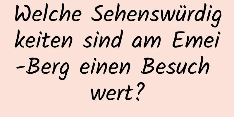 Welche Sehenswürdigkeiten sind am Emei-Berg einen Besuch wert?