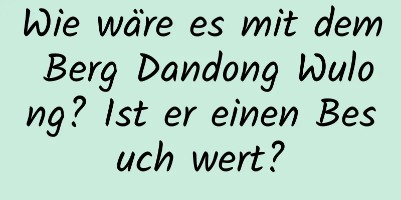 Wie wäre es mit dem Berg Dandong Wulong? Ist er einen Besuch wert?