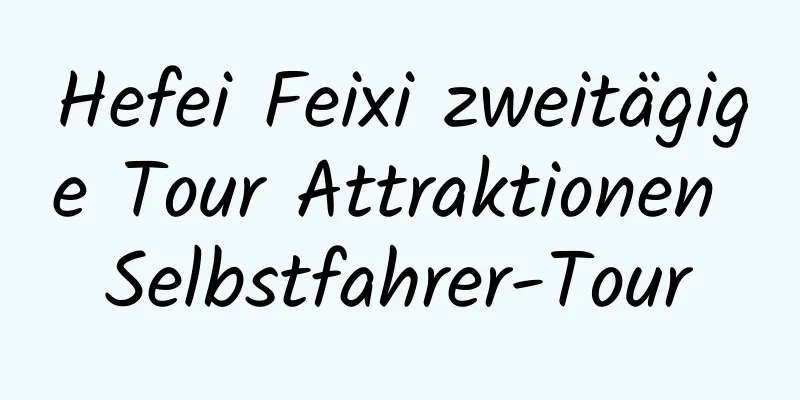 Hefei Feixi zweitägige Tour Attraktionen Selbstfahrer-Tour