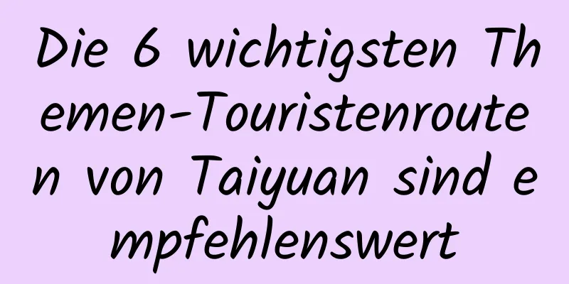 Die 6 wichtigsten Themen-Touristenrouten von Taiyuan sind empfehlenswert