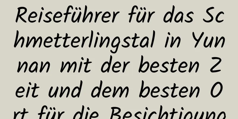 Reiseführer für das Schmetterlingstal in Yunnan mit der besten Zeit und dem besten Ort für die Besichtigung