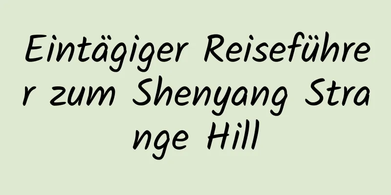 Eintägiger Reiseführer zum Shenyang Strange Hill