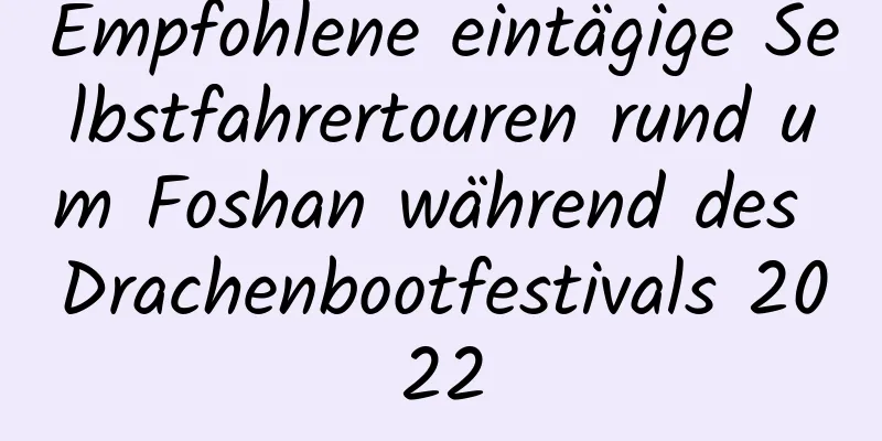 Empfohlene eintägige Selbstfahrertouren rund um Foshan während des Drachenbootfestivals 2022