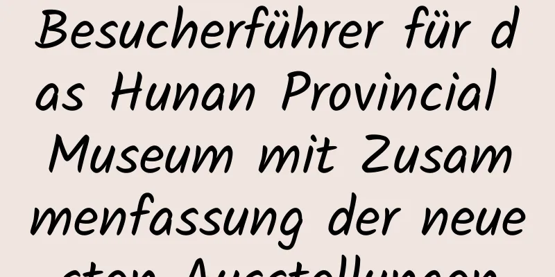 Besucherführer für das Hunan Provincial Museum mit Zusammenfassung der neuesten Ausstellungen