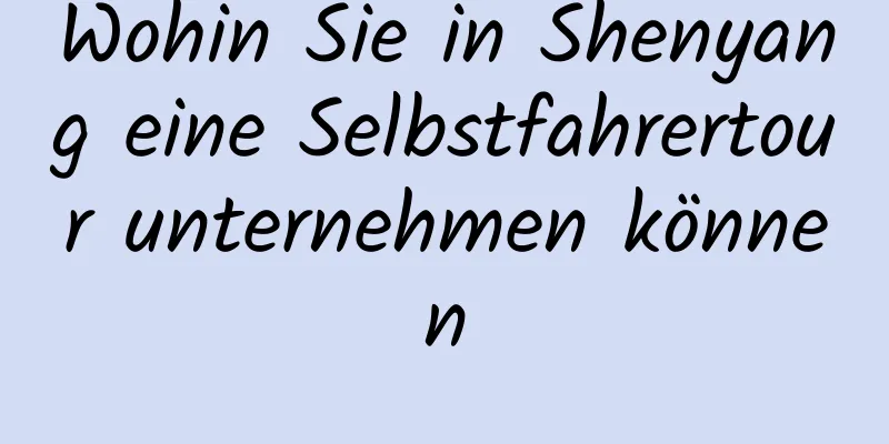 Wohin Sie in Shenyang eine Selbstfahrertour unternehmen können