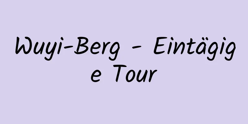 Wuyi-Berg - Eintägige Tour