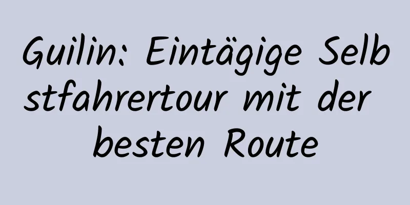 Guilin: Eintägige Selbstfahrertour mit der besten Route