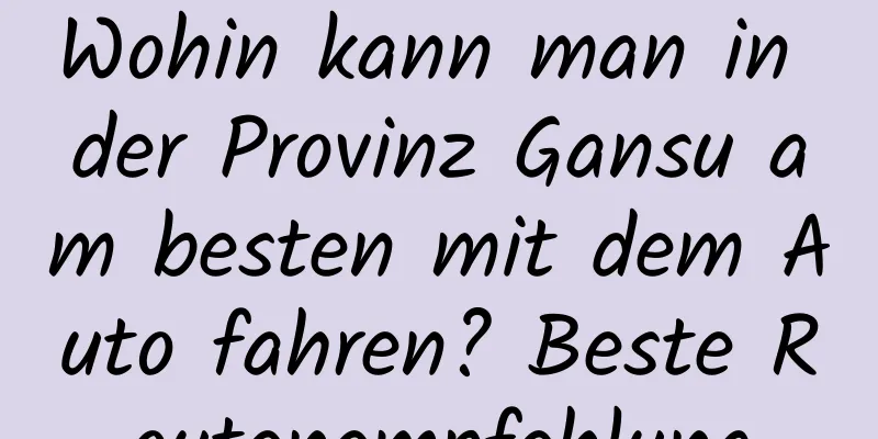 Wohin kann man in der Provinz Gansu am besten mit dem Auto fahren? Beste Routenempfehlung