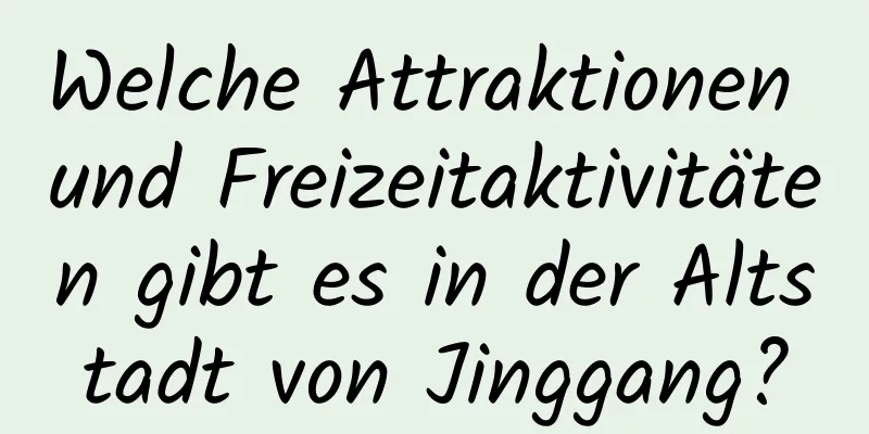 Welche Attraktionen und Freizeitaktivitäten gibt es in der Altstadt von Jinggang?