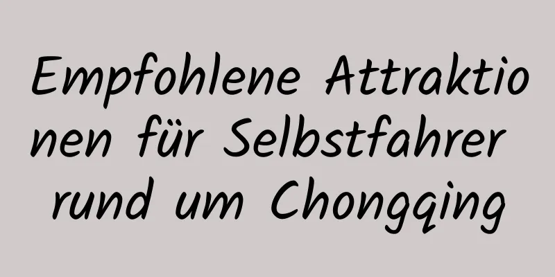 Empfohlene Attraktionen für Selbstfahrer rund um Chongqing