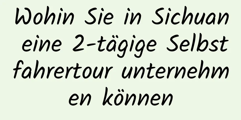 Wohin Sie in Sichuan eine 2-tägige Selbstfahrertour unternehmen können