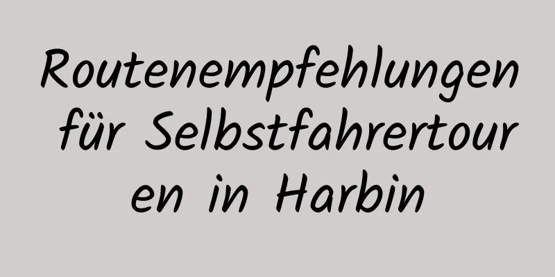 Routenempfehlungen für Selbstfahrertouren in Harbin