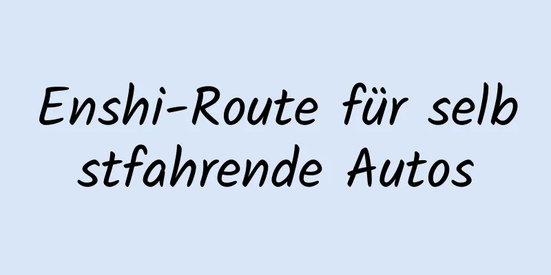 Enshi-Route für selbstfahrende Autos