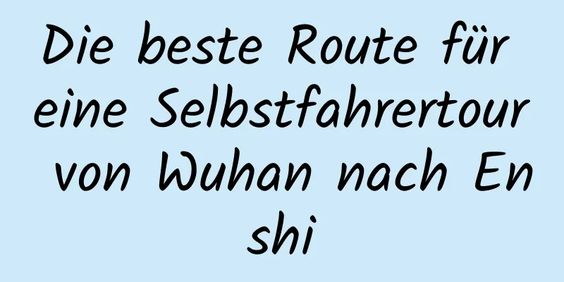 Die beste Route für eine Selbstfahrertour von Wuhan nach Enshi