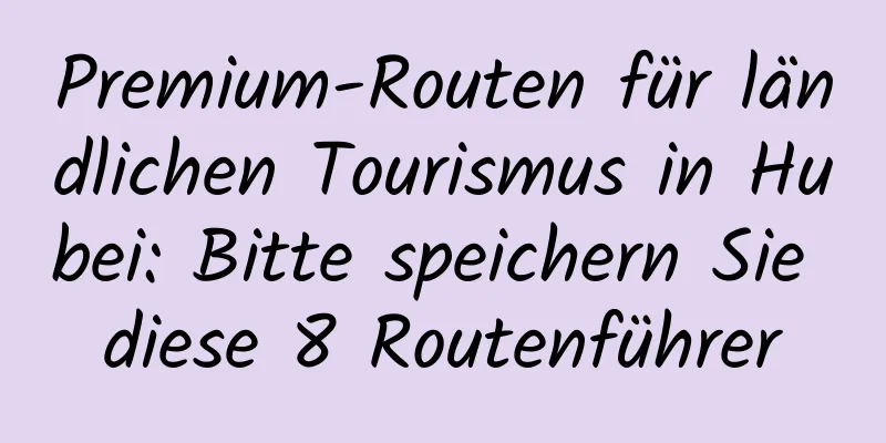 Premium-Routen für ländlichen Tourismus in Hubei: Bitte speichern Sie diese 8 Routenführer