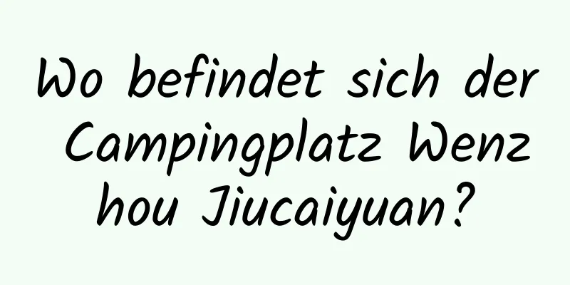 Wo befindet sich der Campingplatz Wenzhou Jiucaiyuan?